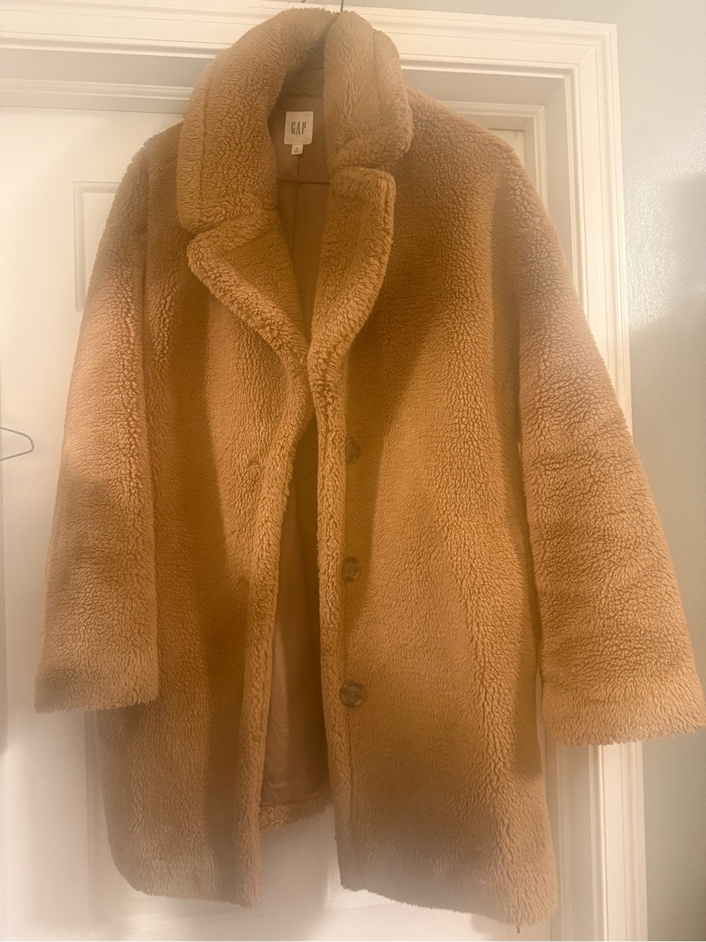 GAP Teddy Faux-Sherpa Coat in Camel Brown